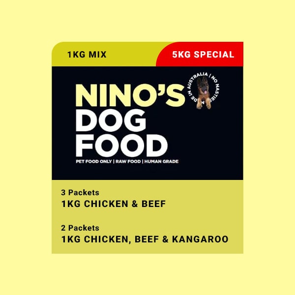 1kg mix – 3xChicken & Beef + 2xChicken, Beef & Kangaroo